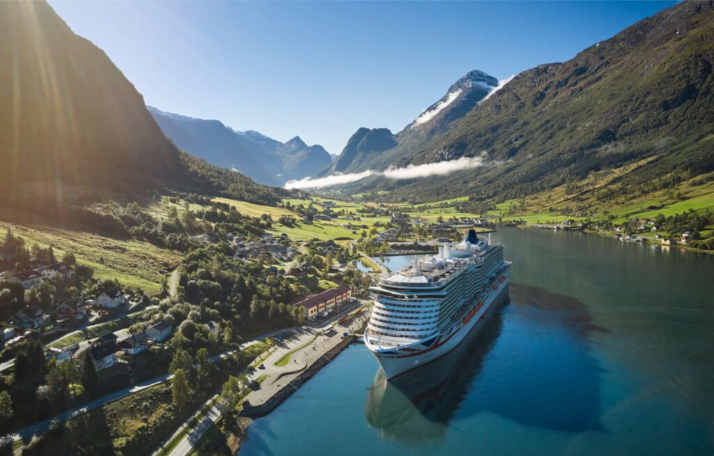 P&O Cruises Iona docked in the Norwegian Fjords