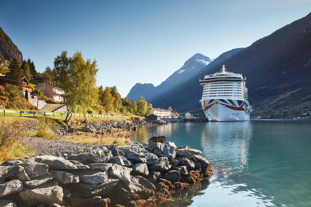 P&O Cruises Iona docked in the Norwegian Fjords